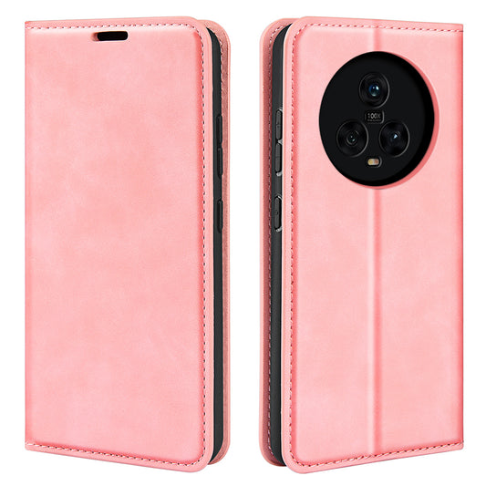 For Honor Magic5 Skin-Touch Leather Wallet Phone Case Magnetic Flip Stand Drop-Proof Cover