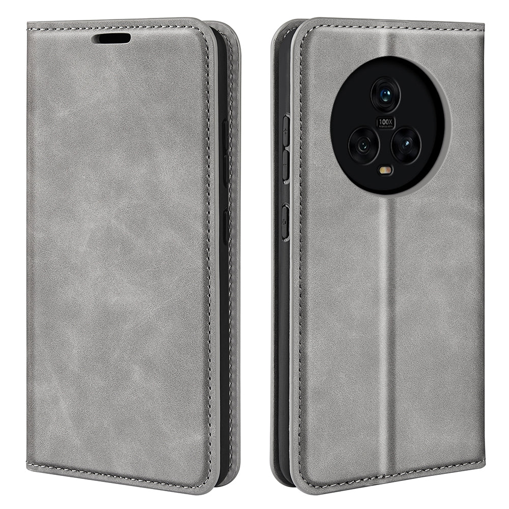 For Honor Magic5 Skin-Touch Leather Wallet Phone Case Magnetic Flip Stand Drop-Proof Cover