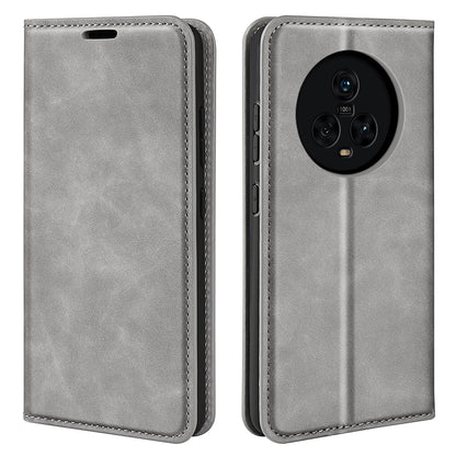 For Honor Magic5 Skin-Touch Leather Wallet Phone Case Magnetic Flip Stand Drop-Proof Cover