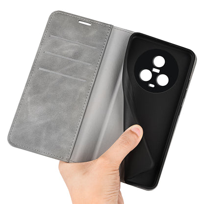 For Honor Magic5 Skin-Touch Leather Wallet Phone Case Magnetic Flip Stand Drop-Proof Cover
