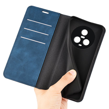 For Honor Magic5 Skin-Touch Leather Wallet Phone Case Magnetic Flip Stand Drop-Proof Cover