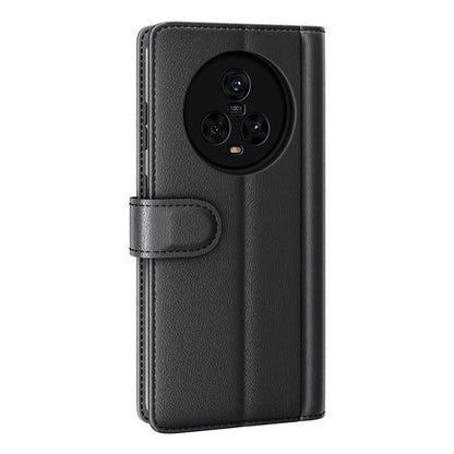For Honor Magic5 Genuine Cow Leather Flip Cover Shockproof Wallet Phone Case with Stand
