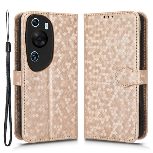 For Huawei P60 Art PU Leather Wallet Phone Case Dot Pattern Imprinted Stand Phone Cover