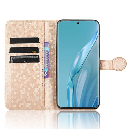 For Huawei P60 Art PU Leather Wallet Phone Case Dot Pattern Imprinted Stand Phone Cover