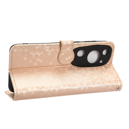 For Huawei P60 Art PU Leather Wallet Phone Case Dot Pattern Imprinted Stand Phone Cover