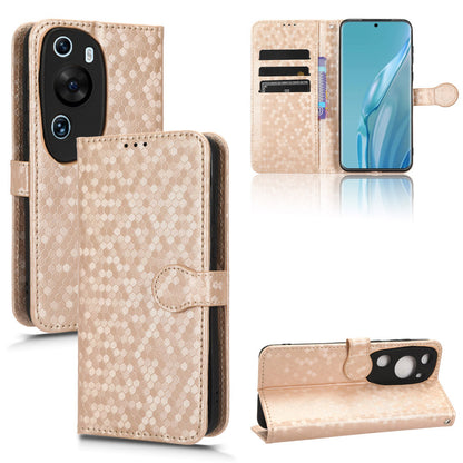 For Huawei P60 Art PU Leather Wallet Phone Case Dot Pattern Imprinted Stand Phone Cover
