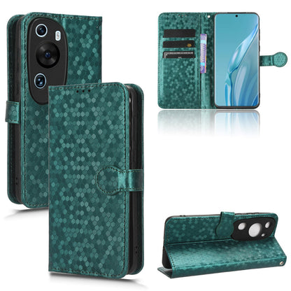 For Huawei P60 Art PU Leather Wallet Phone Case Dot Pattern Imprinted Stand Phone Cover