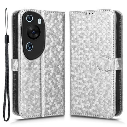 For Huawei P60 Art PU Leather Wallet Phone Case Dot Pattern Imprinted Stand Phone Cover