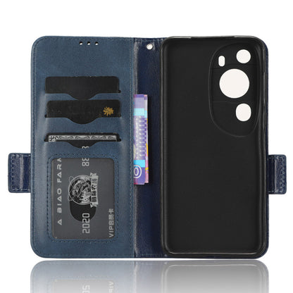 For Huawei P60 Art PU Leather+TPU Mobile Phone Case Imprinted Triangle Stand Wallet Shell