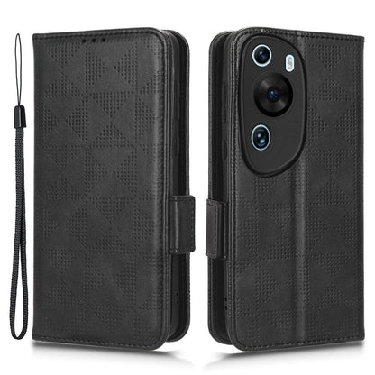 For Huawei P60 Art PU Leather+TPU Mobile Phone Case Imprinted Triangle Stand Wallet Shell