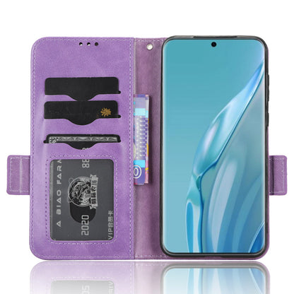 For Huawei P60 Art PU Leather+TPU Mobile Phone Case Imprinted Triangle Stand Wallet Shell