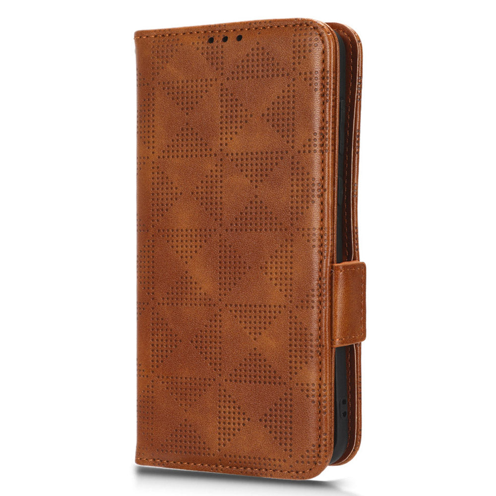 For Huawei P60 Art PU Leather+TPU Mobile Phone Case Imprinted Triangle Stand Wallet Shell