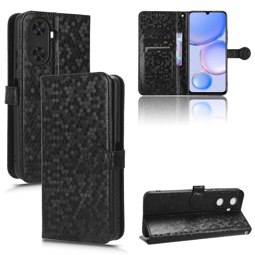 PU Leather Flip Cover for Huawei Enjoy 60 Wallet Phone Case Dot Pattern Imprinted Stand Phone Shell