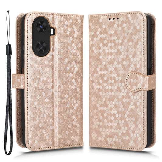 PU Leather Flip Cover for Huawei Enjoy 60 Wallet Phone Case Dot Pattern Imprinted Stand Phone Shell