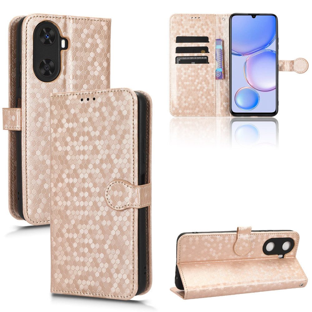 PU Leather Flip Cover for Huawei Enjoy 60 Wallet Phone Case Dot Pattern Imprinted Stand Phone Shell