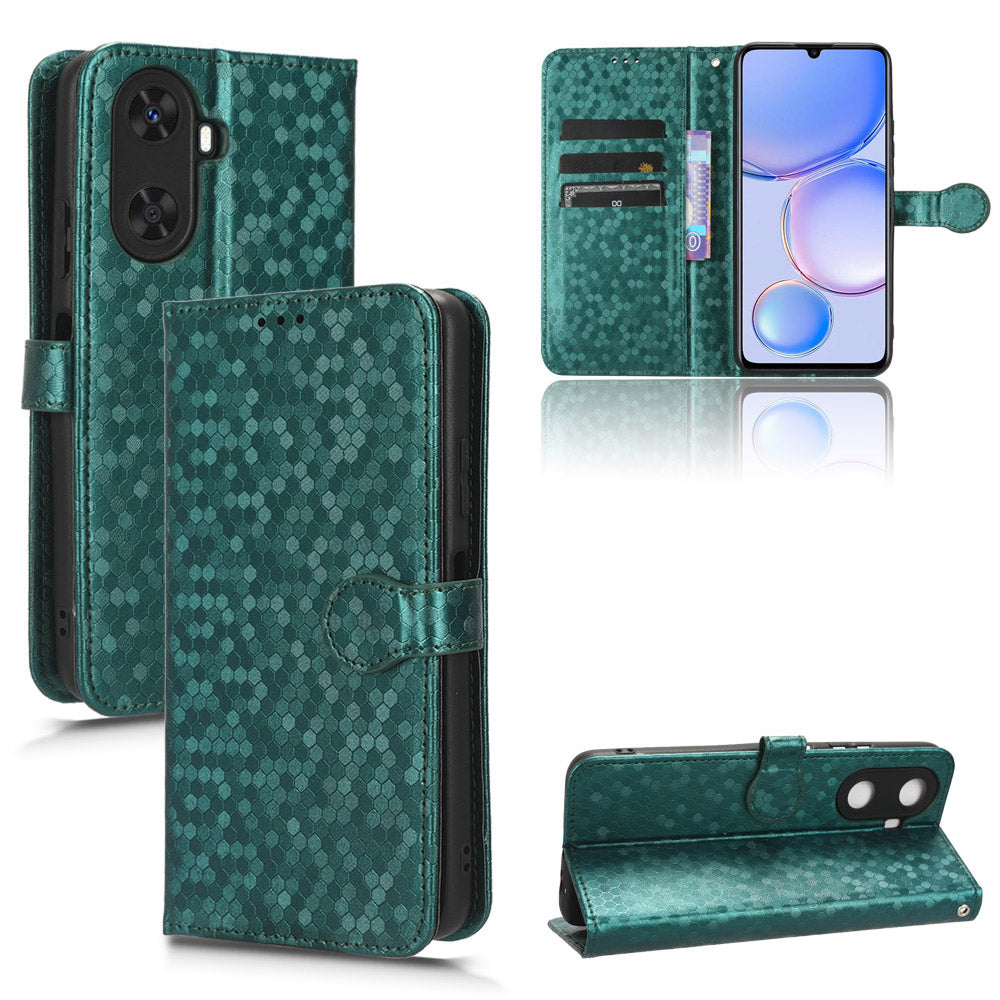 PU Leather Flip Cover for Huawei Enjoy 60 Wallet Phone Case Dot Pattern Imprinted Stand Phone Shell