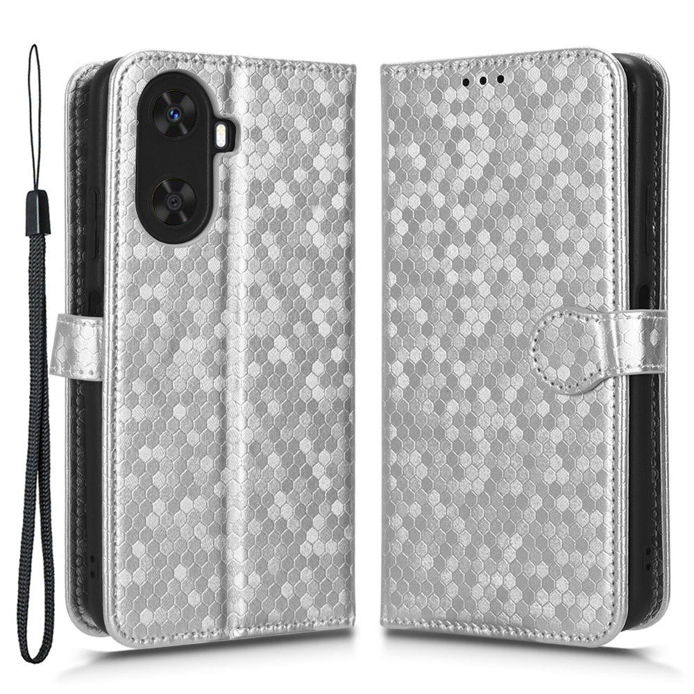 PU Leather Flip Cover for Huawei Enjoy 60 Wallet Phone Case Dot Pattern Imprinted Stand Phone Shell