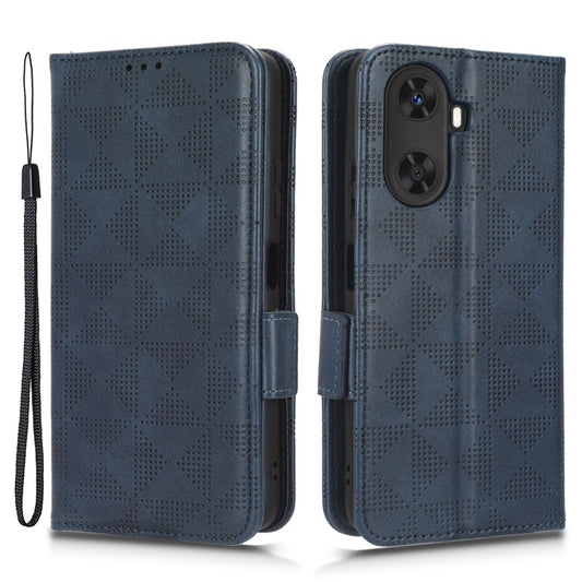 For Huawei Enjoy 60 Anti-Scratch PU Leather Stand Wallet Phone Case Imprinted Triangle Phone Cover