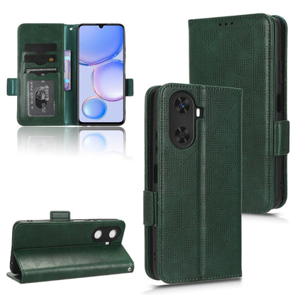 For Huawei Enjoy 60 Anti-Scratch PU Leather Stand Wallet Phone Case Imprinted Triangle Phone Cover