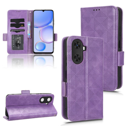 For Huawei Enjoy 60 Anti-Scratch PU Leather Stand Wallet Phone Case Imprinted Triangle Phone Cover
