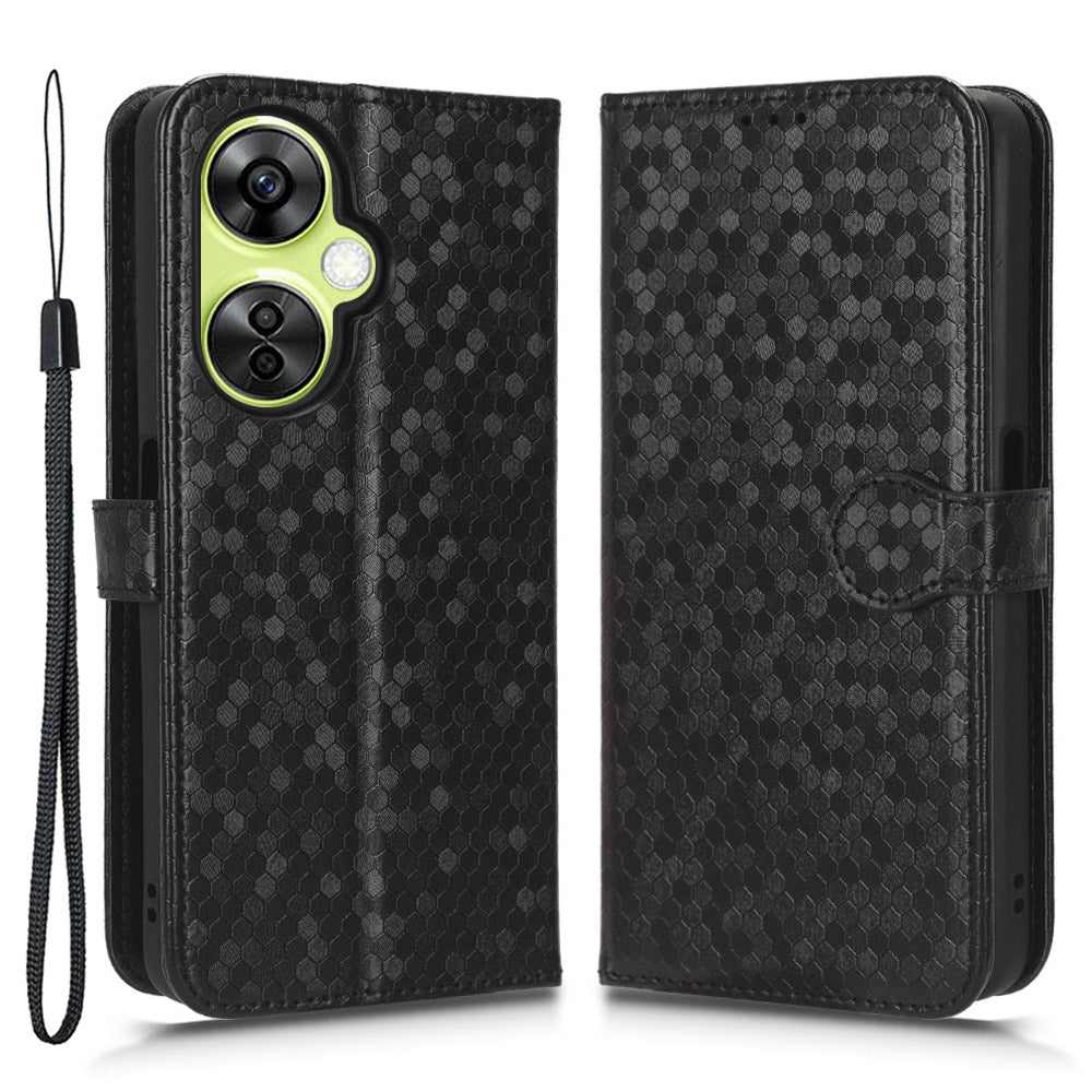 For OnePlus Nord CE 3 Lite 5G / Nord N30 5G PU Leather Cover Dot Pattern Imprinted Stand Wallet Phone Case