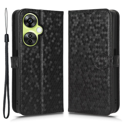 For OnePlus Nord CE 3 Lite 5G / Nord N30 5G PU Leather Cover Dot Pattern Imprinted Stand Wallet Phone Case
