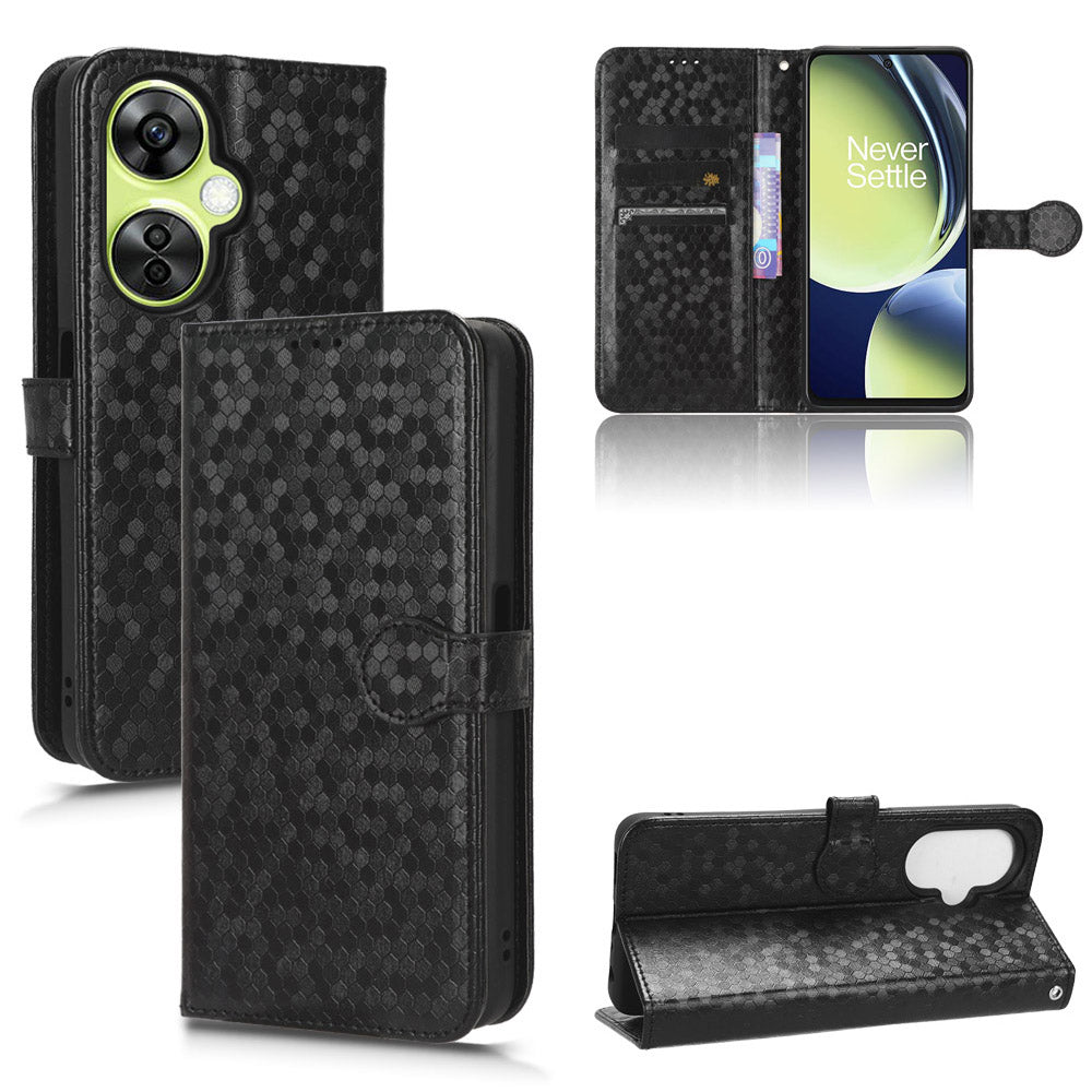 For OnePlus Nord CE 3 Lite 5G / Nord N30 5G PU Leather Cover Dot Pattern Imprinted Stand Wallet Phone Case