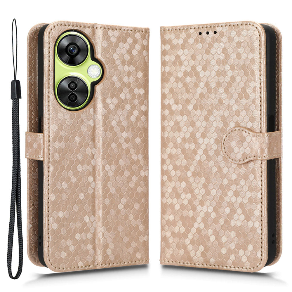 For OnePlus Nord CE 3 Lite 5G / Nord N30 5G PU Leather Cover Dot Pattern Imprinted Stand Wallet Phone Case