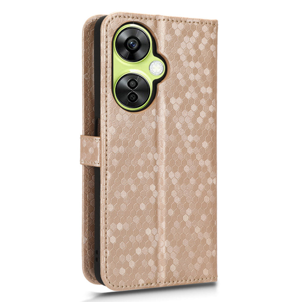 For OnePlus Nord CE 3 Lite 5G / Nord N30 5G PU Leather Cover Dot Pattern Imprinted Stand Wallet Phone Case