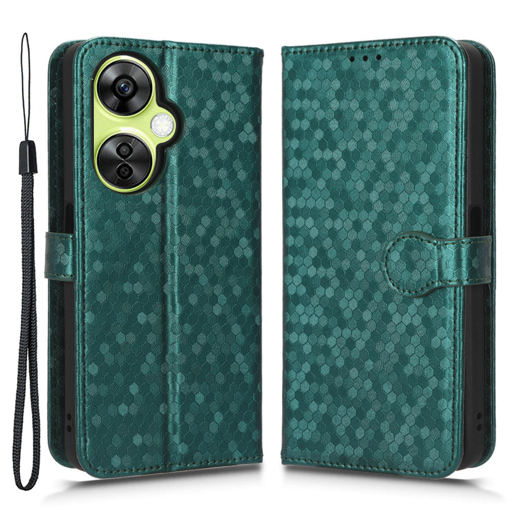 For OnePlus Nord CE 3 Lite 5G / Nord N30 5G PU Leather Cover Dot Pattern Imprinted Stand Wallet Phone Case