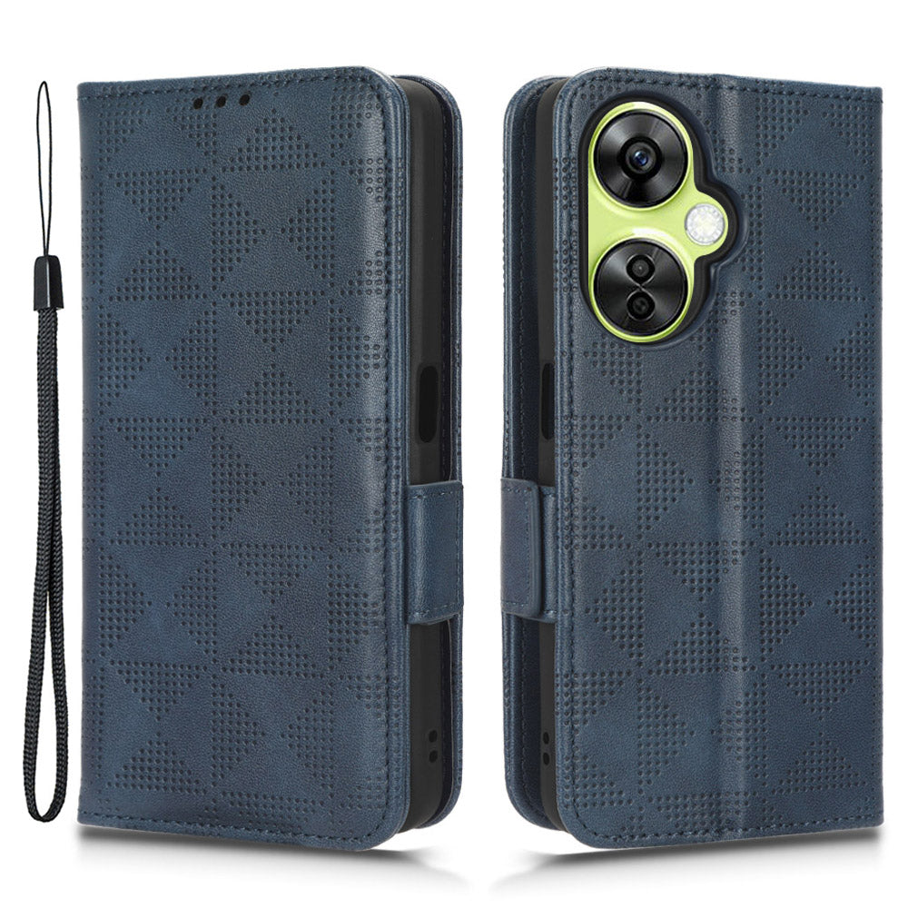 For OnePlus Nord CE 3 Lite 5G / Nord N30 5G Phone Case Imprinted Triangle Stand Wallet PU Leather Cover