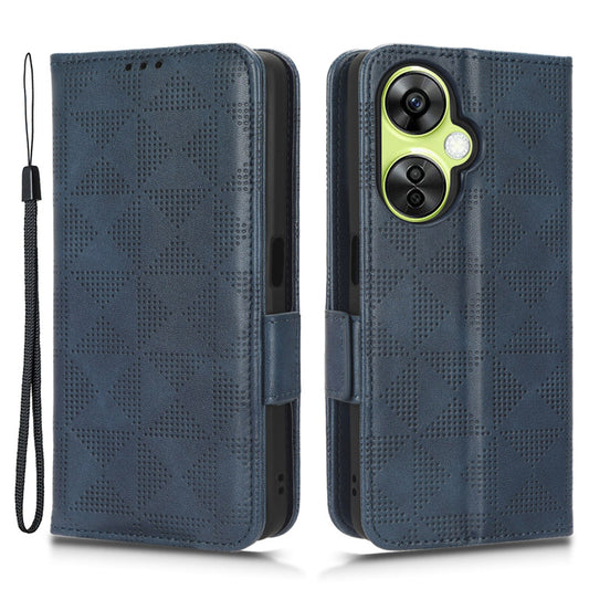 For OnePlus Nord CE 3 Lite 5G / Nord N30 5G Phone Case Imprinted Triangle Stand Wallet PU Leather Cover