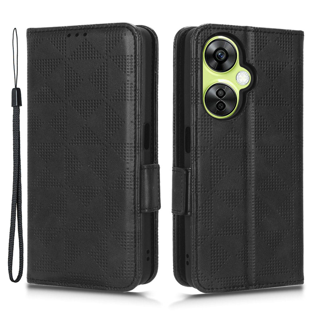 For OnePlus Nord CE 3 Lite 5G / Nord N30 5G Phone Case Imprinted Triangle Stand Wallet PU Leather Cover