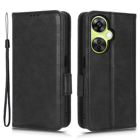 For OnePlus Nord CE 3 Lite 5G / Nord N30 5G Phone Case Imprinted Triangle Stand Wallet PU Leather Cover