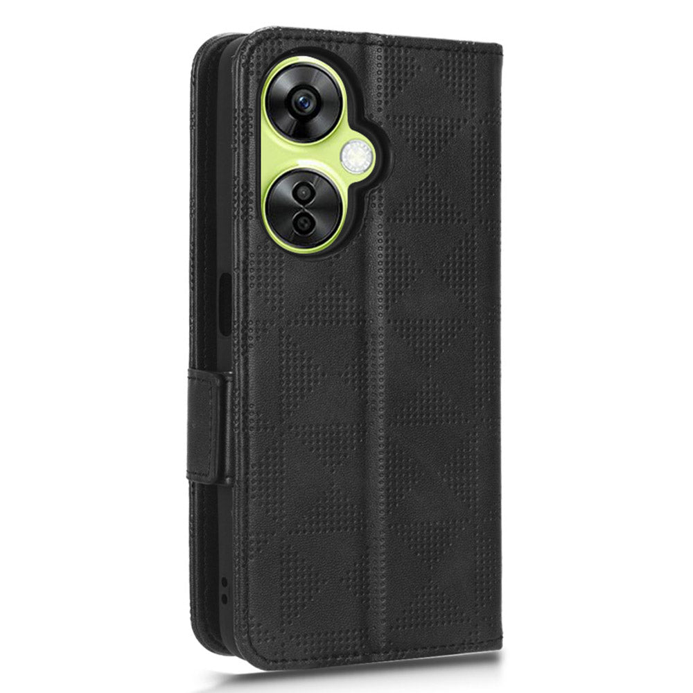 For OnePlus Nord CE 3 Lite 5G / Nord N30 5G Phone Case Imprinted Triangle Stand Wallet PU Leather Cover