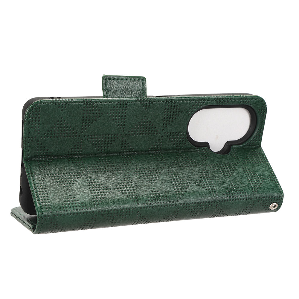 For OnePlus Nord CE 3 Lite 5G / Nord N30 5G Phone Case Imprinted Triangle Stand Wallet PU Leather Cover