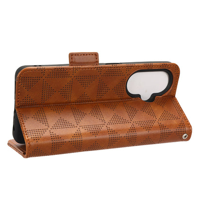 For OnePlus Nord CE 3 Lite 5G / Nord N30 5G Phone Case Imprinted Triangle Stand Wallet PU Leather Cover