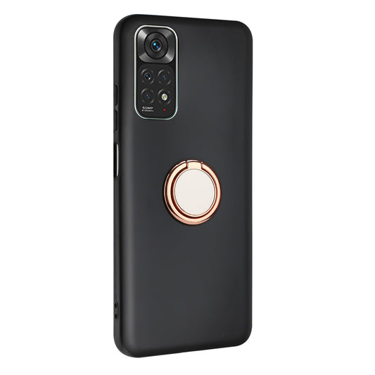 Matte TPU Phone Case for Xiaomi Redmi Note 12 Pro 4G / 11 Pro 4G (MediaTek) / Note 11 Pro 5G (Qualcomm) Ring Kickstand Cover Works for Magnetic Car Mount