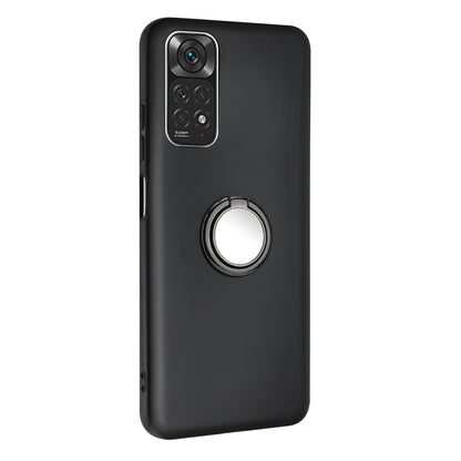 Matte TPU Phone Case for Xiaomi Redmi Note 12 Pro 4G / 11 Pro 4G (MediaTek) / Note 11 Pro 5G (Qualcomm) Ring Kickstand Cover Works for Magnetic Car Mount