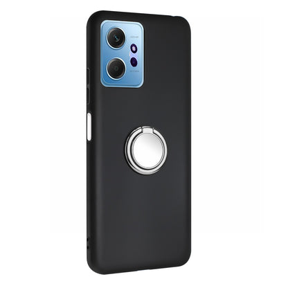 Ring Kickstand Cover for Xiaomi Redmi Note 12 4G Matte TPU Phone Case Works for Magnetic Car Mount
