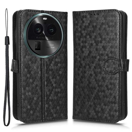 PU Leather Cover for Oppo Find X6 Pro Dot Pattern Imprinted Wallet Phone Case with Stand