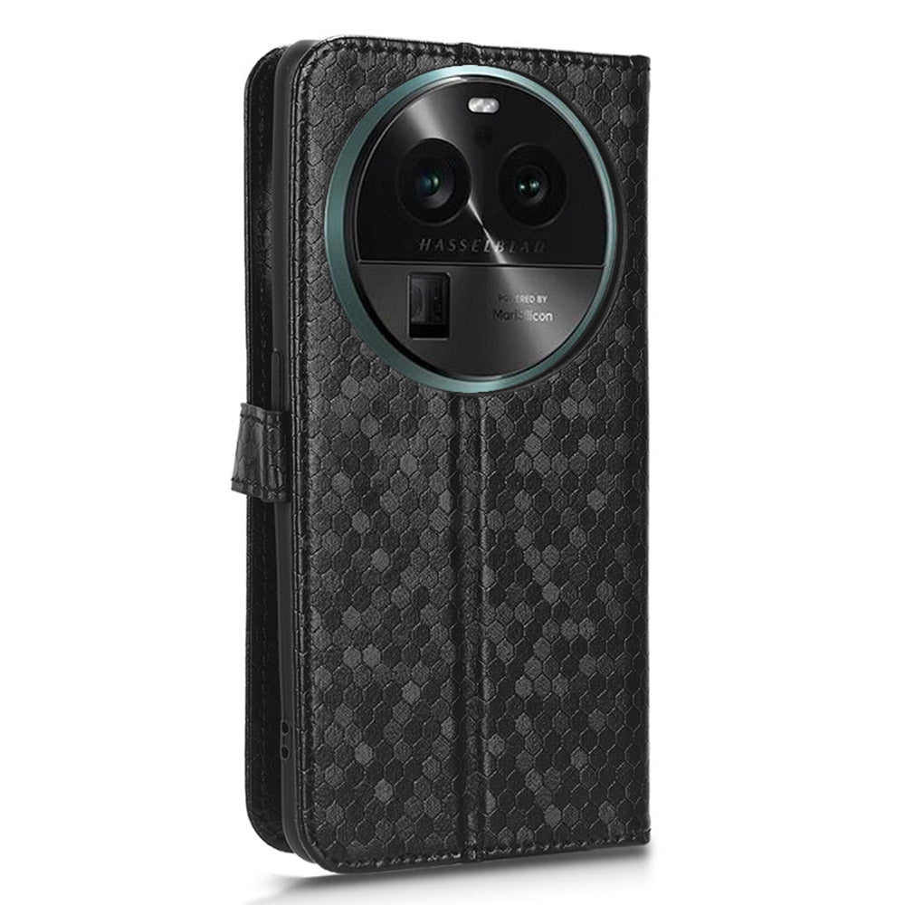 PU Leather Cover for Oppo Find X6 Pro Dot Pattern Imprinted Wallet Phone Case with Stand