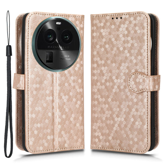 PU Leather Cover for Oppo Find X6 Pro Dot Pattern Imprinted Wallet Phone Case with Stand