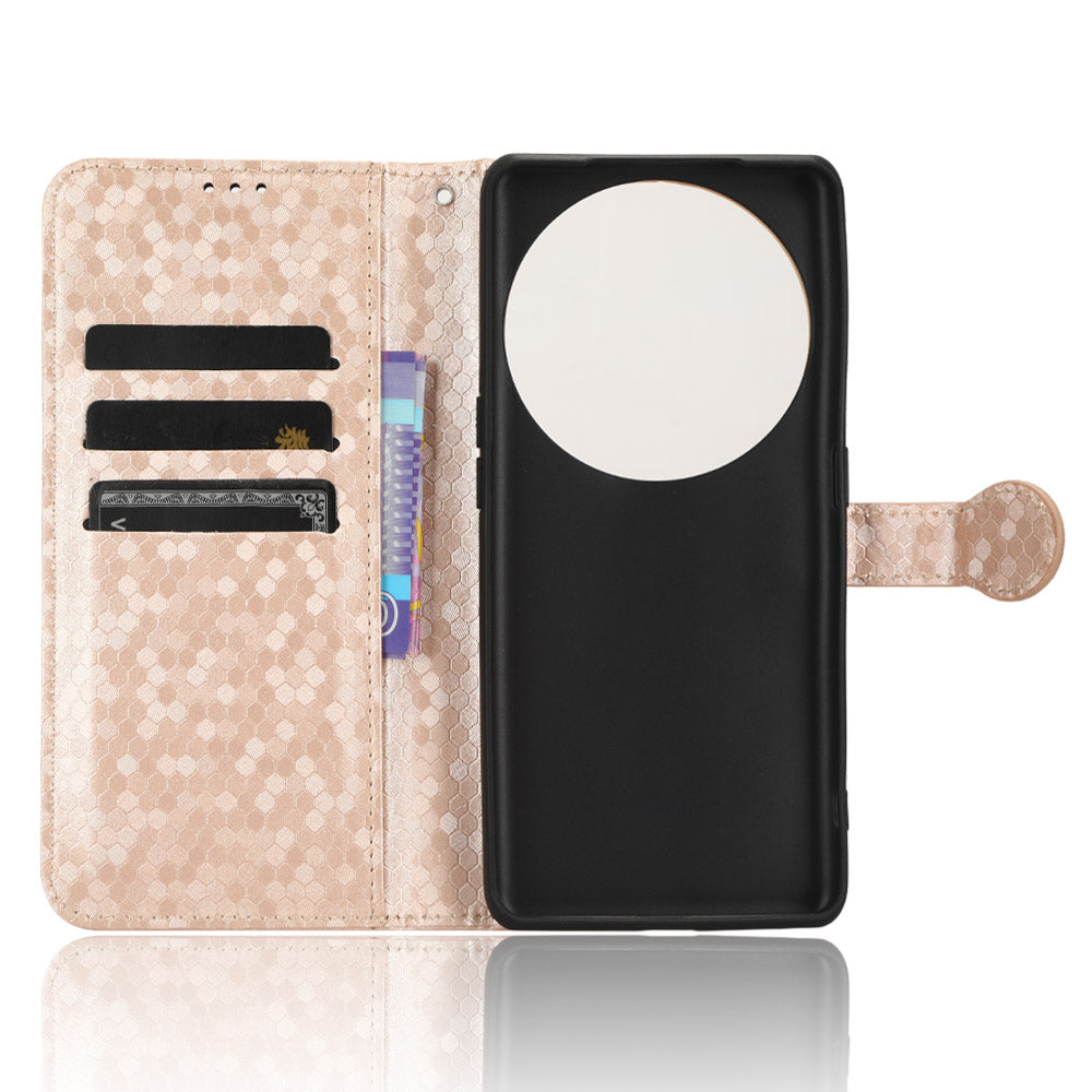 PU Leather Cover for Oppo Find X6 Pro Dot Pattern Imprinted Wallet Phone Case with Stand