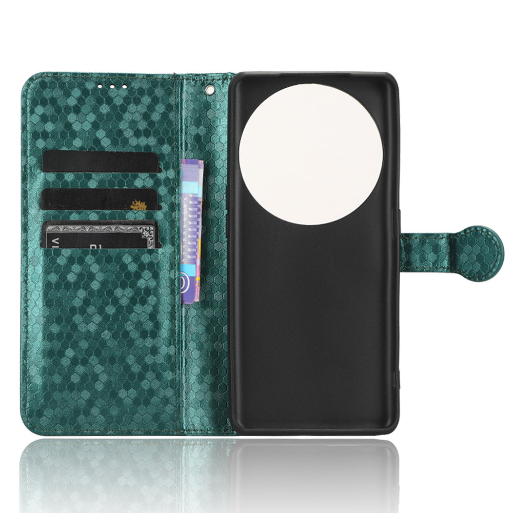 PU Leather Cover for Oppo Find X6 Pro Dot Pattern Imprinted Wallet Phone Case with Stand