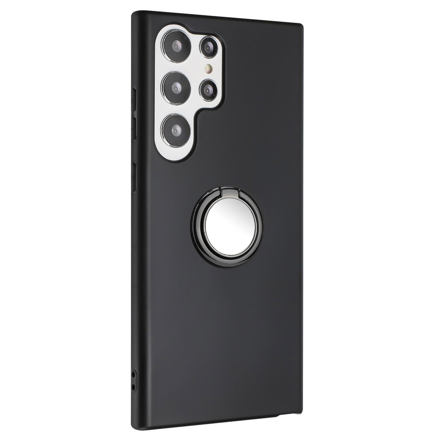 TPU Matte Phone Case for Samsung Galaxy S23 Ultra Anti-drop Ring Kickstand Cover Works for Magnetic Car Mount