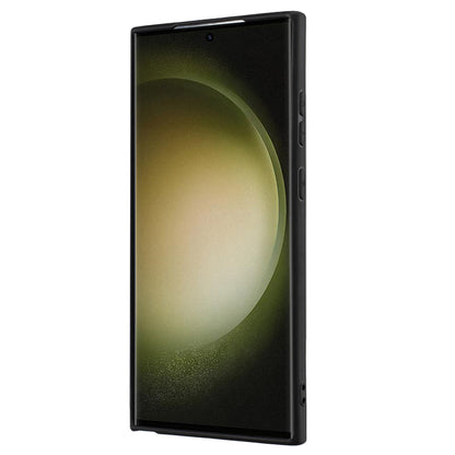 TPU Matte Phone Case for Samsung Galaxy S23 Ultra Anti-drop Ring Kickstand Cover Works for Magnetic Car Mount