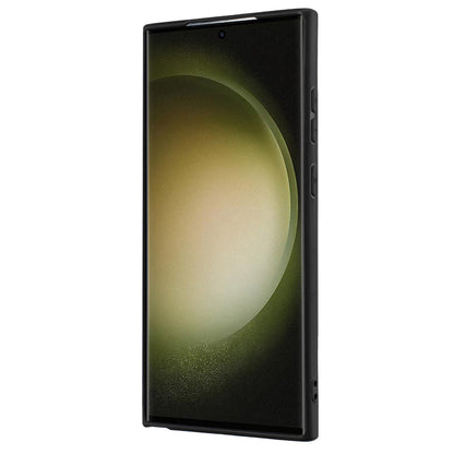 TPU Matte Phone Case for Samsung Galaxy S23 Ultra Anti-drop Ring Kickstand Cover Works for Magnetic Car Mount