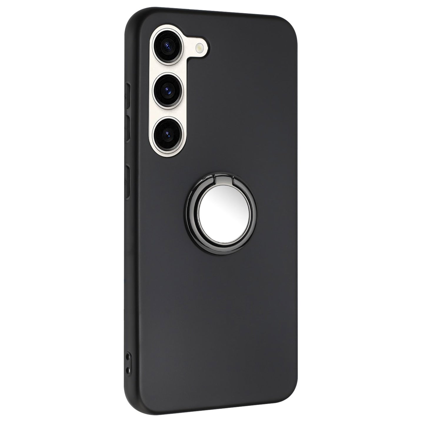 Shockproof Back Cover for Samsung Galaxy S23+ TPU Matte Phone Case with Ring Kickstand