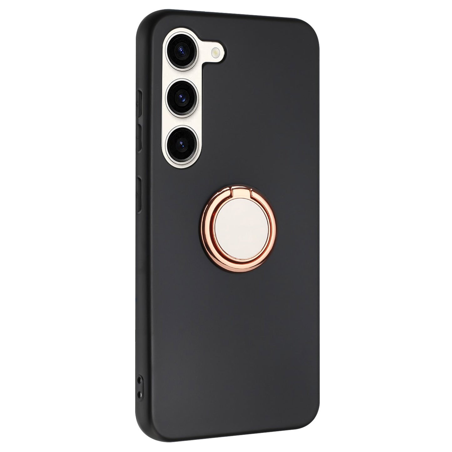 Shockproof Back Cover for Samsung Galaxy S23+ TPU Matte Phone Case with Ring Kickstand